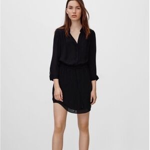 Aritzia Babaton Bennett Long Sleeve Mini Dress in Black XS